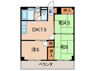 プランドール西小倉駅前の物件間取画像